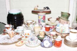 Poole vase, Beswick character jugs, cabinet cups and saucers, Royal Albert Old Country Roses,