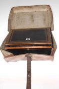 WWI Paychest by Hobbs London in black leather case with key 1915