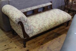 Late Victorian chaise longue raised on turned legs