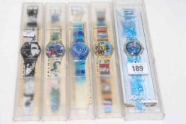 Five collectors Swatch watches