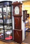 Victorian pine cased 30 hour longcase clock with painted dial,