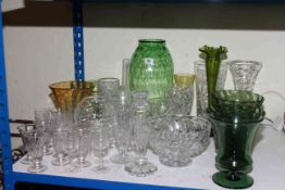 Stuart Crystal and other vases, glasses,