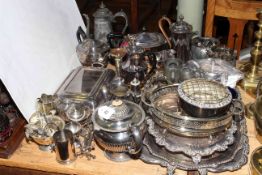 Collection of EP wares, including trays, tea sets, entree dish,