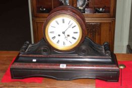Large Victorian marble clock, 61cm across,