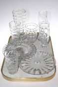 Six Webb crystal vases,