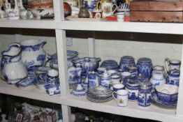 Large collection of blue and white china including Spode Italian, Ringtons,