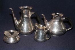 Danish silver plated four piece tea set