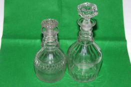 Two Georgian glass decanters