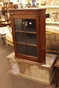 Inlaid mahogany hanging corner cabinet and pine blanket box