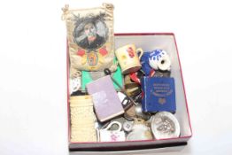 Box of coins and collectables