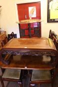 Eastern brass tray top folding table,