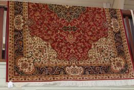 Red ground Keshan rug 2.30 by 1.