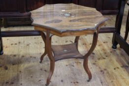 Victorian inlaid rosewood shaped top occasional table with undershelf
