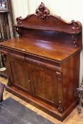 Victorian mahogany chiffonier having two frieze drawers above double cupboard