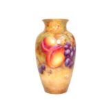 A ROYAL WORCESTER FRUIT PAINTED PORCELAIN VASE, PAINTED BY HORACE PRICE,