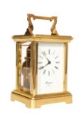 A BRASS CASED CARRIAGE CLOCK, signed Rapport, London,