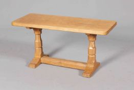 ROBERT THOMPSON OF KILBURN A MOUSEMAN OAK COFFEE TABLE, of refectory type, carved mouse signature.