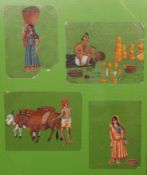 A SET OF FOUR INDIAN MICA PAINTINGS, framed as one.