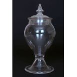 A GLASS COVERED JAR, LATE 18th/EARLY 19th CENTURY,