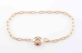 A YELLOW GOLD BRACELET BY CARTIER, of simple chain link form,