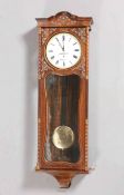 A 19TH CENTURY INLAID ROSEWOOD VIENNA TYPE WALL CLOCK, signed A.