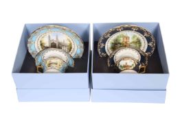 TWO WEDGWOOD LIMITED EDITION TRIOS, "OXFORD" AND "CAMBRIDGE", each boxed with papers.