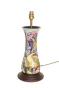 A MOORCROFT TABLE LAMP IN THE MARTINIQUE PATTERN, BY JEANNE MCDOUGALL, first quality,