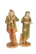 A ROYAL WORCESTER FIGURE OF THE BLIND WHISTLER, dated 1911,