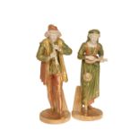 A ROYAL WORCESTER FIGURE OF THE BLIND WHISTLER, dated 1911,