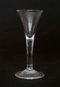 A WINE GLASS WITH FOLDED FOOT, THIRD QUARTER 18th CENTURY,