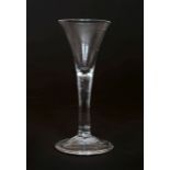 A WINE GLASS WITH FOLDED FOOT, THIRD QUARTER 18th CENTURY,