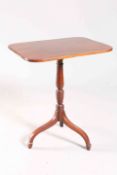 AN EARLY 19TH CENTURY MAHOGANY TILT-TOP TRIPOD TABLE, the rectangular top with rounded corners,