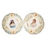 A PAIR OF LATE 19th CENTURY CONTINENTAL PORCELAIN CABINET PLATES, PROBABLY R.S.