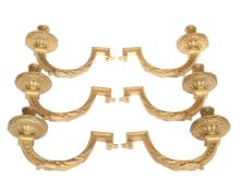 A SET OF SIX BRONZE WALL SCONCES, EARLY 20th CENTURY,