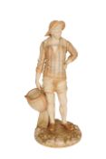 A ROYAL WORCESTER BLUSH IVORY FIGURE OF THE FRENCH FISHERMAN, modelled by James Hadley,