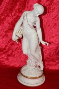 A ROYAL WORCESTER TINTED AND PARTIALLY GLAZED PARIAN FIGURE, MORNING DEW, CIRCA 1860,