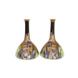 A PAIR OF AMPHORA ART NOUVEAU BOTTLE VASES, CIRCA 1900, probably by Reissner, Stellmacher & Kestler,