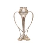 A LIBERTY & CO ENGLISH PEWTER TULIP VASE, DESIGNED BY ARCHIBALD KNOX, no.