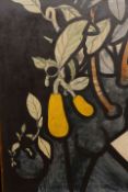 STEWART RICHMOND BLACK (SCOTTISH, BORN 1938), YELLOW FRUIT, signed, oil on canvas, framed.