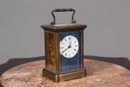 A BRASS CASED CARRIAGE CLOCK, SIGNED JOHN BULL, BEDFORD,