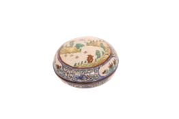 A CHINESE ENAMEL CIRCULAR BOX AND COVER, possibly early Republican period,