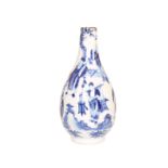 A CHINESE BLUE AND WHITE PORCELAIN VASE, (cut down), of slender baluster form,