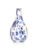 A CHINESE BLUE AND WHITE PORCELAIN VASE, (cut down), of slender baluster form,