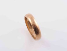 TWO YELLOW GOLD WEDDING BANDS, one stamped 22. Ring size I; the other stamped 375. Ring size K.