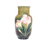 A MOORCROFT VASE IN THE AFRICAN LILY PATTERN,