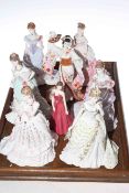 Six Royal Worcester 'Splendour at Court' figures,