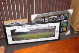Three framed Newcastle United photographic prints
