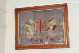 Embroidered Trapunto with Panopoly of International Flags and military portrait photos,