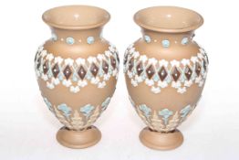 Pair Doulton Slaters Patent stoneware vases