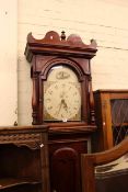 Victorian pine cased 30 hour longcase clock having painted arched dial